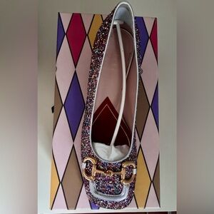 Glittery Flats with Gold Buckle